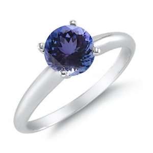  1/4 CT Tanzanite Solitaire Ring 14K White Gold In Size 8 