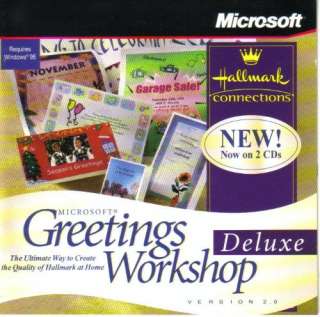 MS Greetings Workshop 2.0 Deluxe PC CD Hallmark cards  