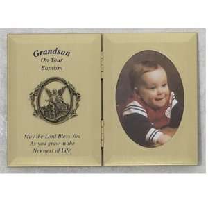  5x7 Grandson Baptism Folding Photo Plaque Includes a Gift 