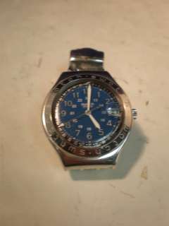   Swiss.blue dial.date.All Stainless steel.Water resistant Watch.  