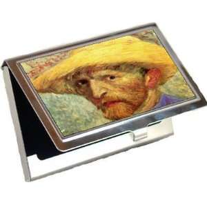   Straw Hat 3 By Vincent Van Gogh Business Card Holder