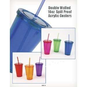    Acrylic 16oz Double Wall Tumbler Cup with Straw (Purple) Baby
