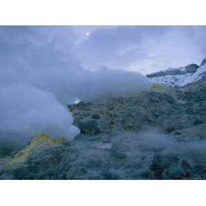  Sulfur Rims the Edges of a Steam Spewing Fumarole on Mount 