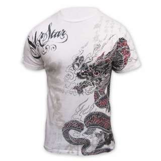   Machida Dragon T Shirt Tee White Red Foil UFC MMA Walkout NWT  