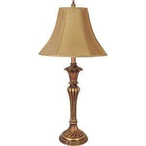  Table Lamp with Antique Gold Base and Linen Shade