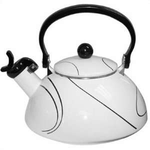 Square Simple Lines Whistling Tea Kettle 80 oz. with 