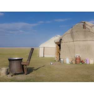  Yurts, Tents of Nomads at Song Kol, Kyrgyzstan, Central 
