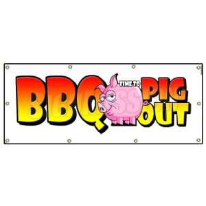   BANNER SIGN pork barbecue signs ribs beef smoked Patio, Lawn & Garden