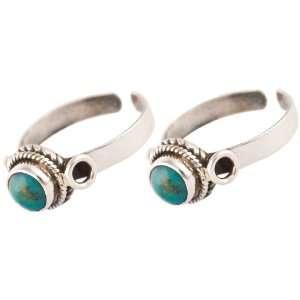  Turquoise Toe Rings (Price Per Pair)   Sterling Silver 