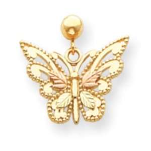  10k Tri color Black Hills Gold Butterfly Earrings Jewelry