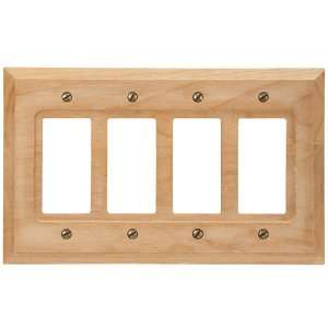  Unfinished Wood   4 Rocker Wallplate