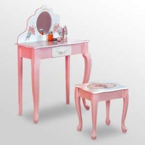   Teamson Design Pink Bouquet Girls Bedroom Vanity Set