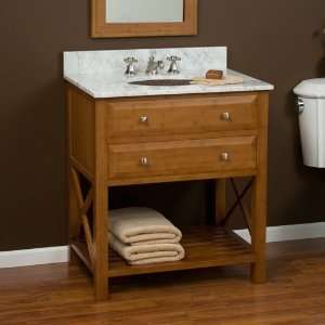  30 Bamboo Vanity   Hammered Copper Sink   8 Faucet Holes 