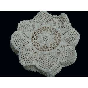   Handmade Crochet Cream 100% Cotton Doilies,placemats