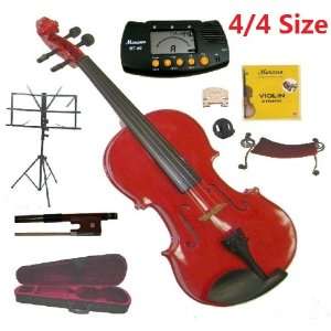  Size Red Violin with Case and Bow+Extra Set of String, Extra Bridge 