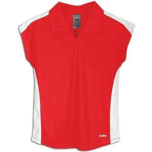  Womens Cap Sleeve Volleyball Jersey ( sz. L, Scarlet/White )