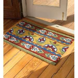   Hand Hooked Washable Floral Polyester Rug, 20H x 32L