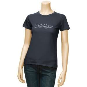   Wolverines Navy Blue Slim Fit Baby Doll T shirt