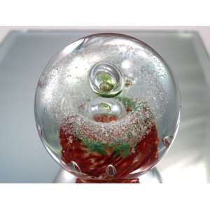   Glass Art Circle Wave Bubble Paperweight PW 238 Furniture & Decor