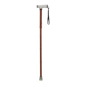   Medical Lightweight Adjustable Folding Cane with T Handle, White Dot