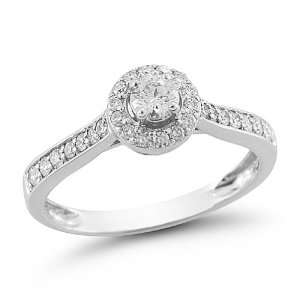  14k White Gold Diamond Engagement Ring (1/2 cttw H I Color 