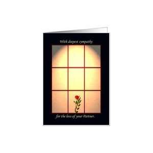  Sympathy, Partner, Red Rose in Window Card Health 