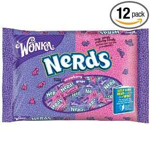 Wonka Nerds Grape Strawberry Candy, 12 Ounce Bags (Pack of 12)